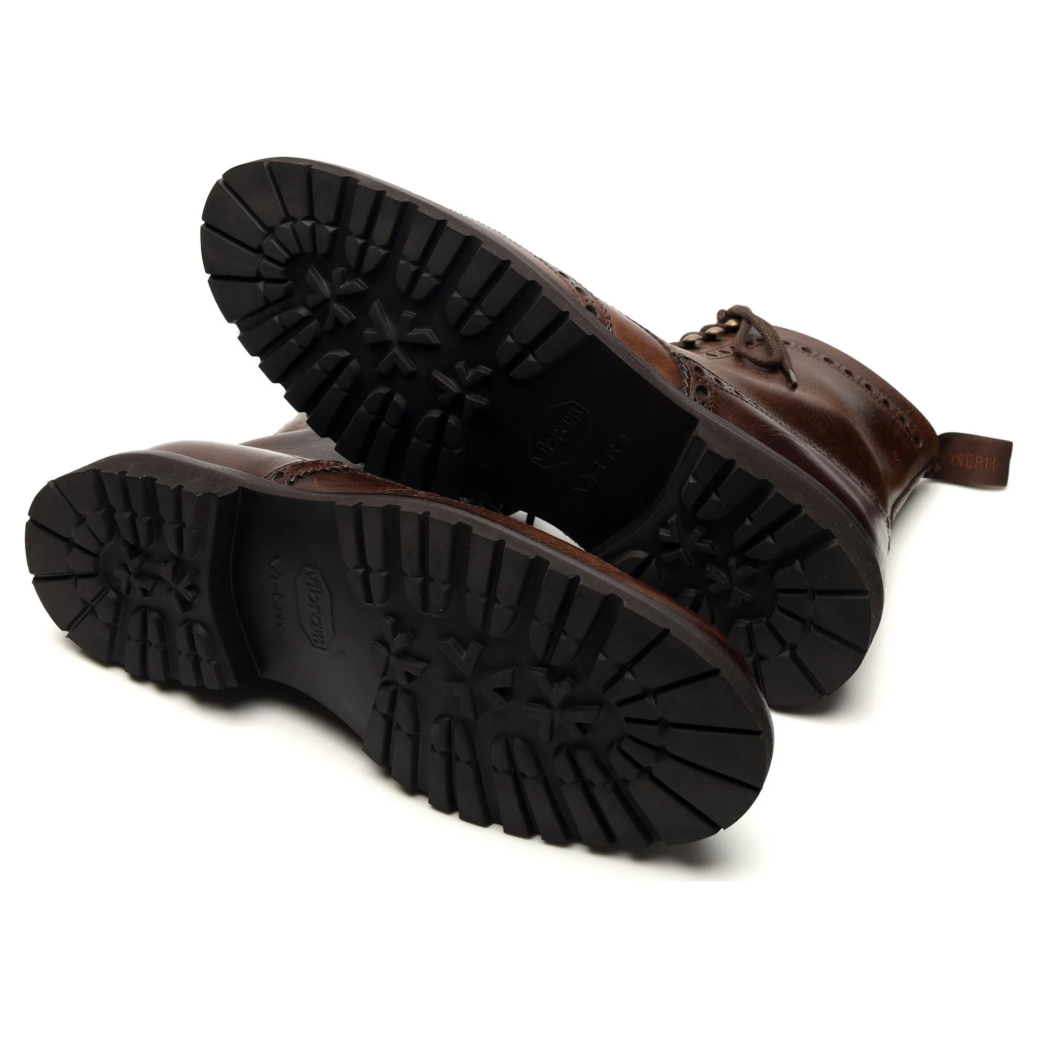 'Tweed Eco' Dark Brown Leather Brogue Boots UK 10 F
