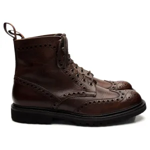 'Tweed Eco' Dark Brown Leather Brogue Boots UK 10 F