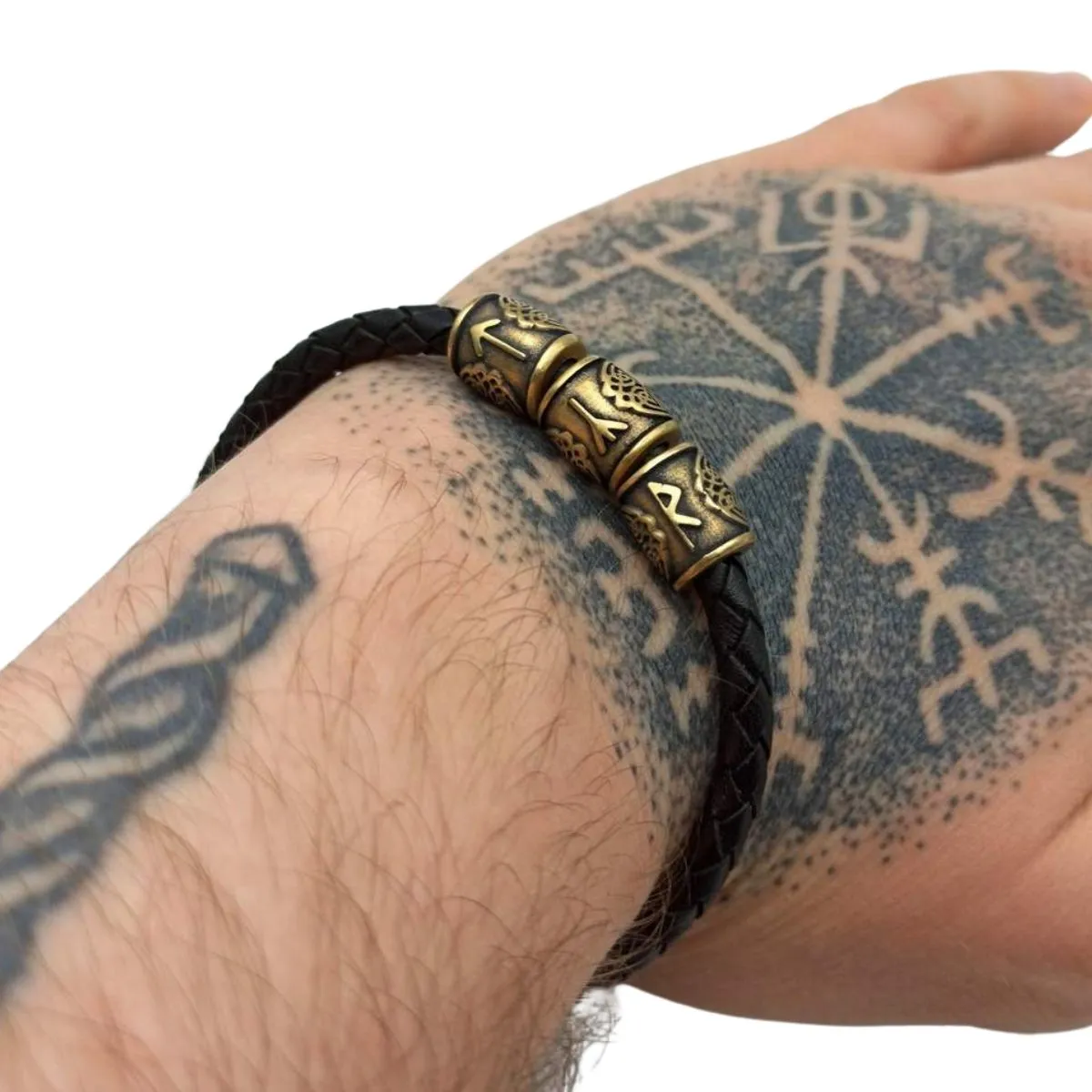Tyr wolf leather bracelet