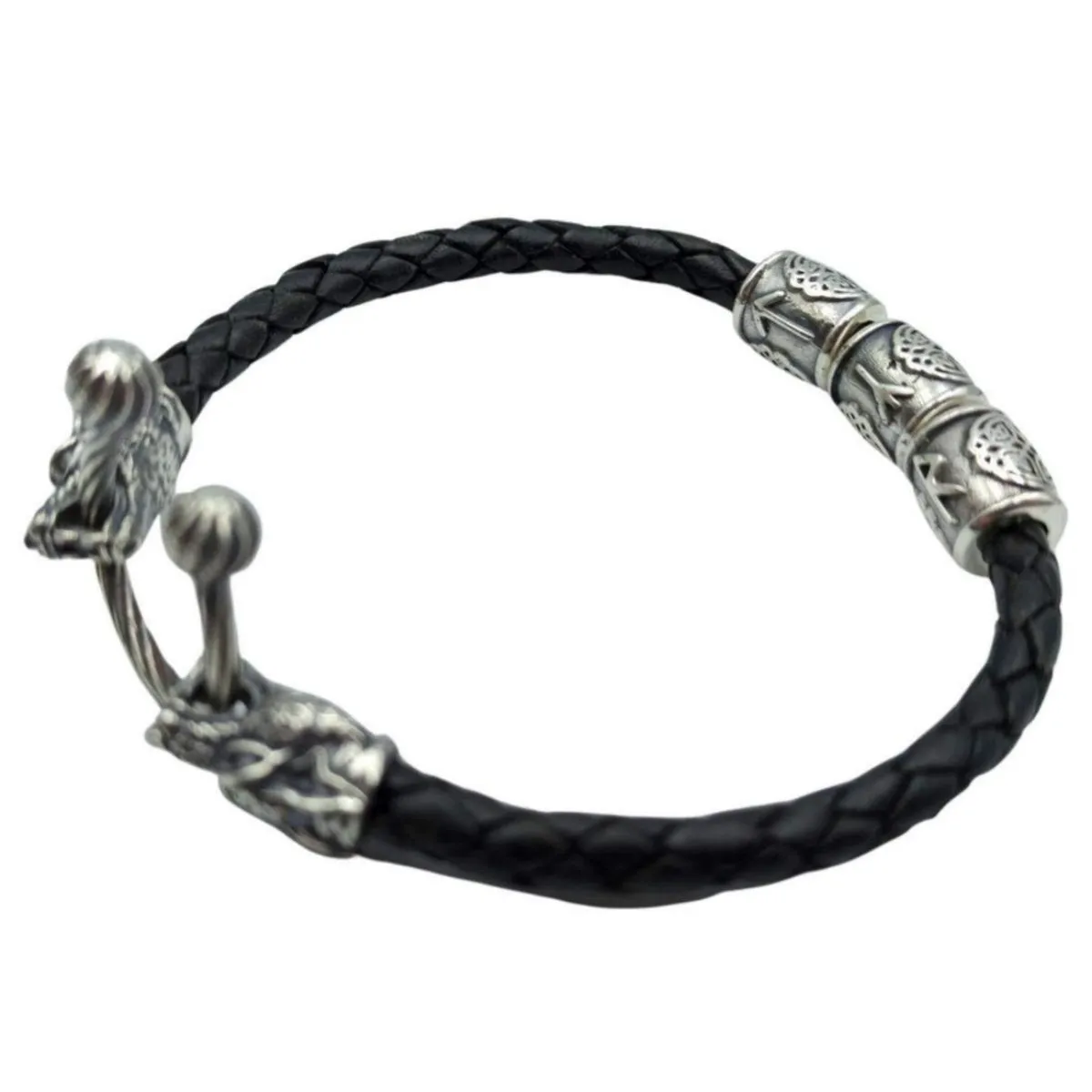 Tyr wolf leather bracelet