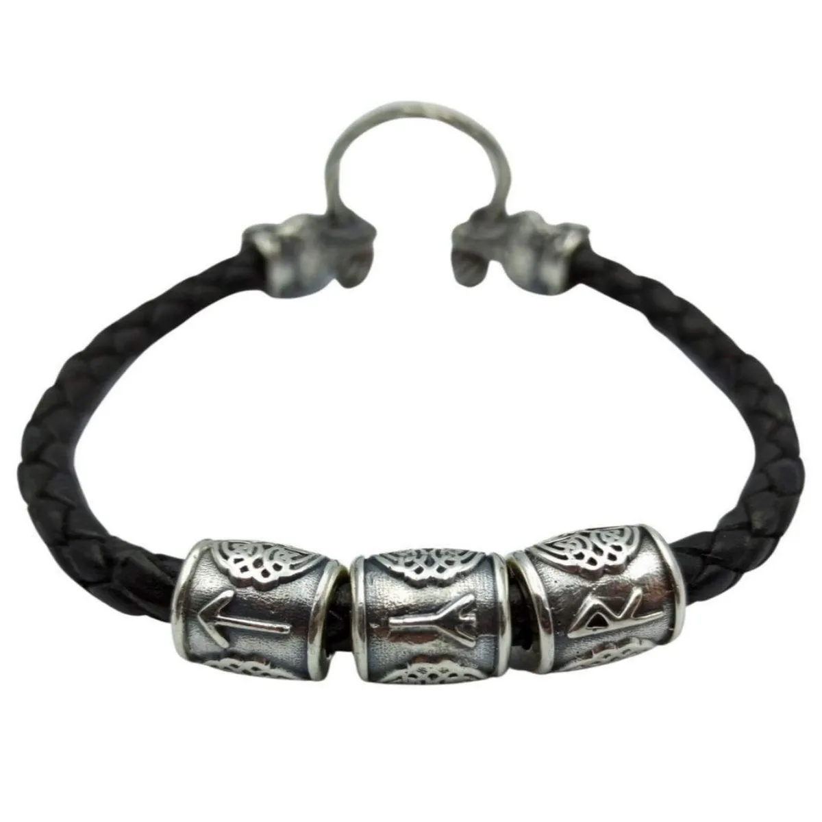 Tyr wolf leather bracelet