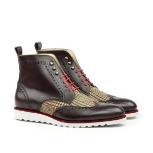 Unique Handcrafted Military Style Brogue Boot w/ Sport Wedge Sole
