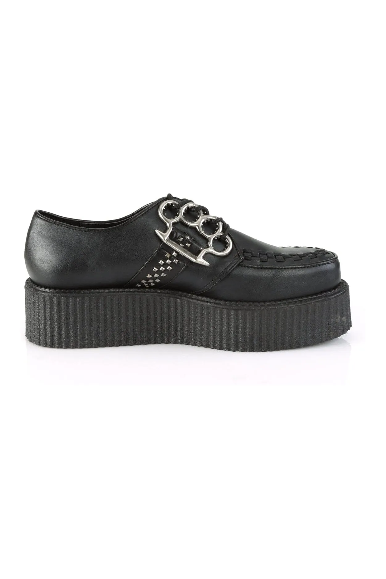 V-CREEPER-516 Black Vegan Leather Creeper