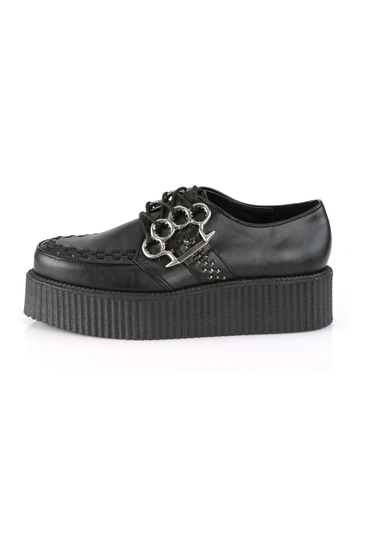 V-CREEPER-516 Black Vegan Leather Creeper
