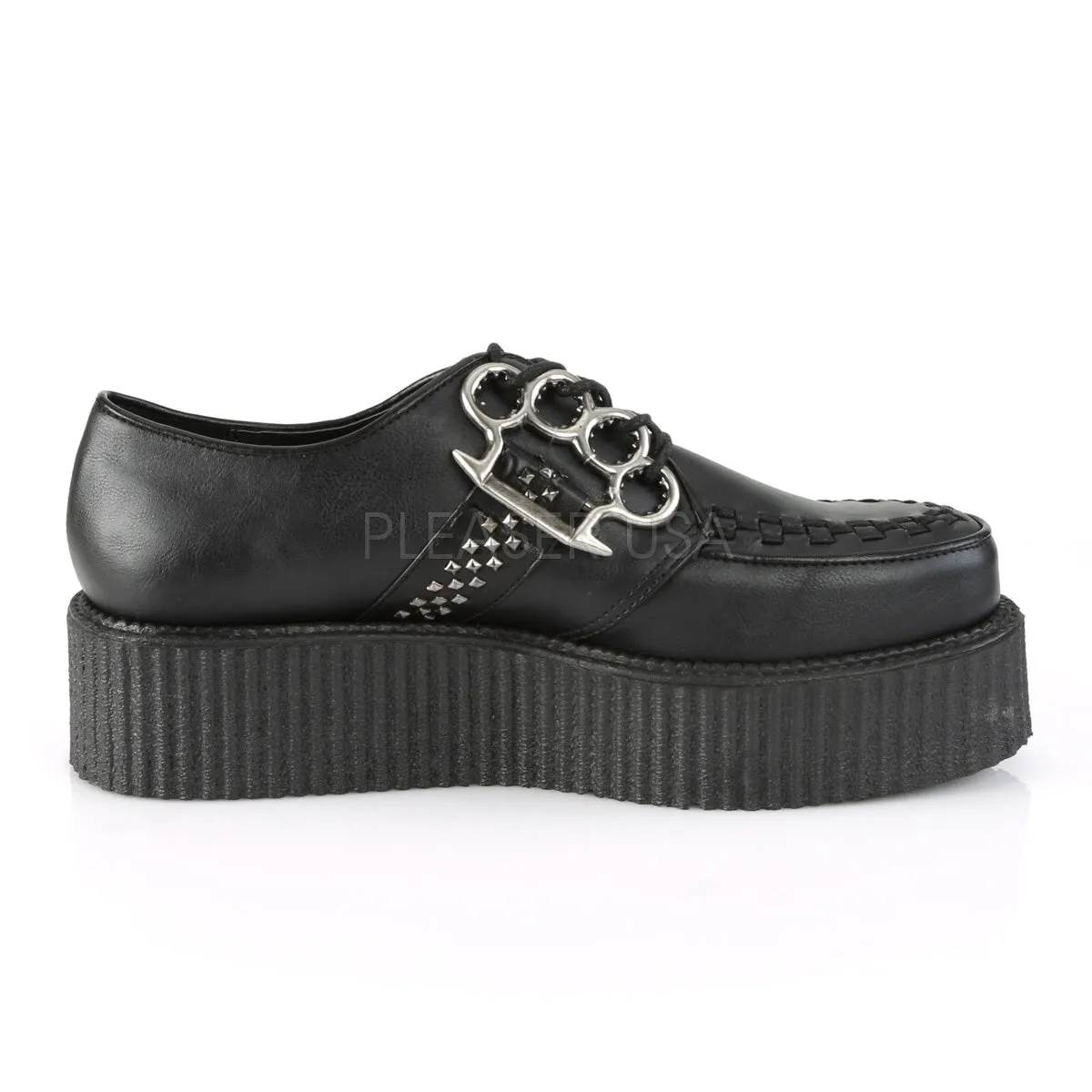 V-CREEPER-516  Black Vegan Leather