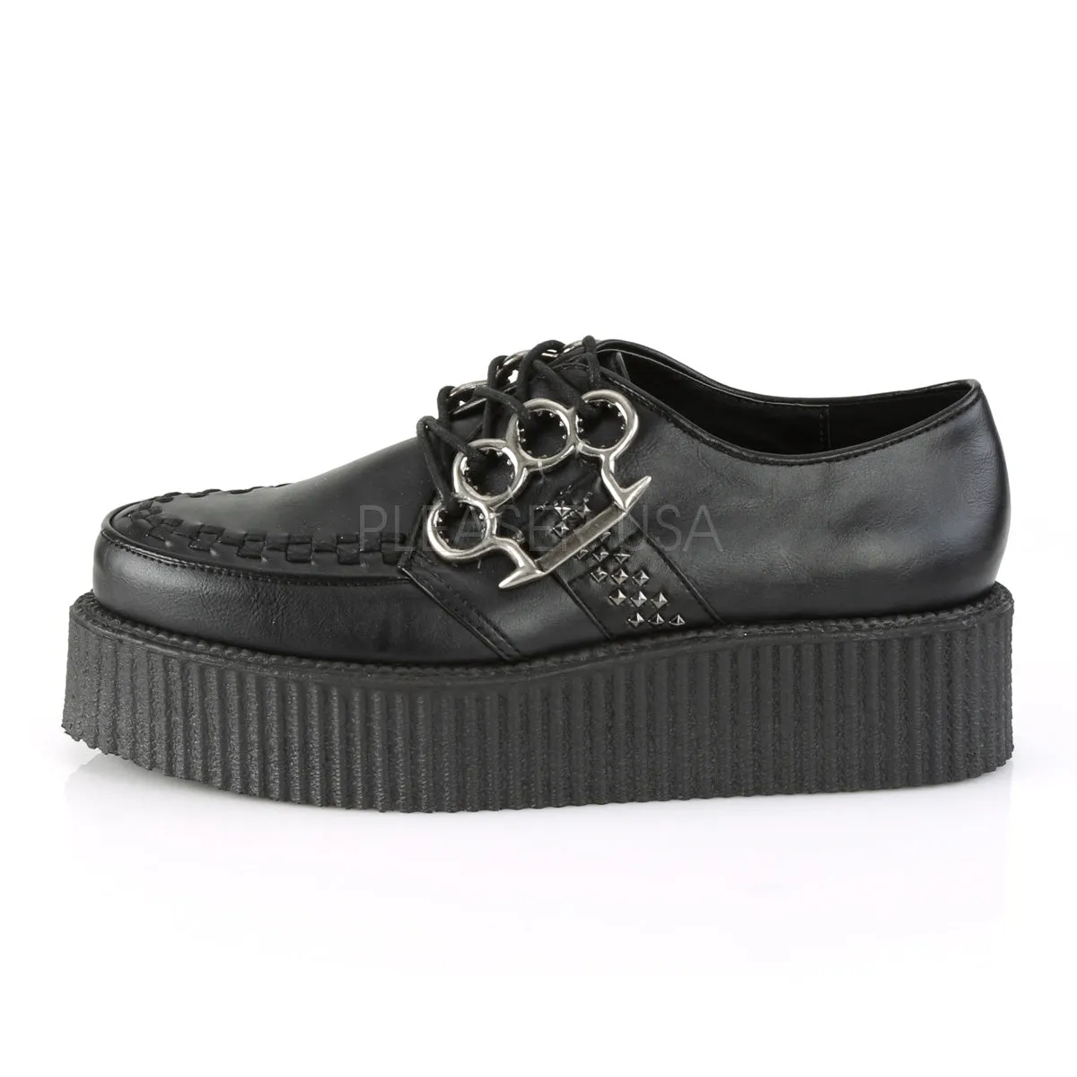 V-CREEPER-516  Black Vegan Leather