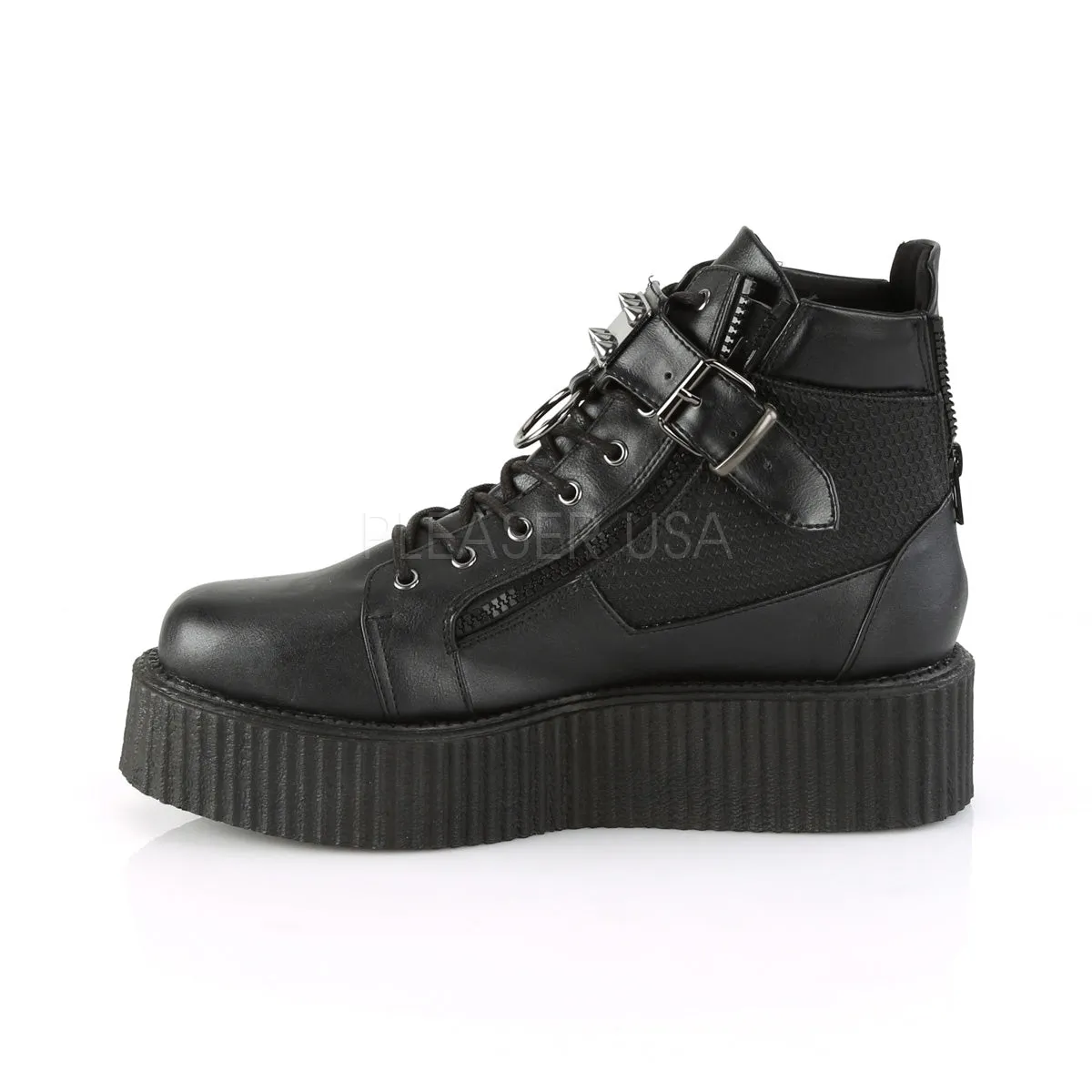 V-CREEPER-566  Black Vegan Leather