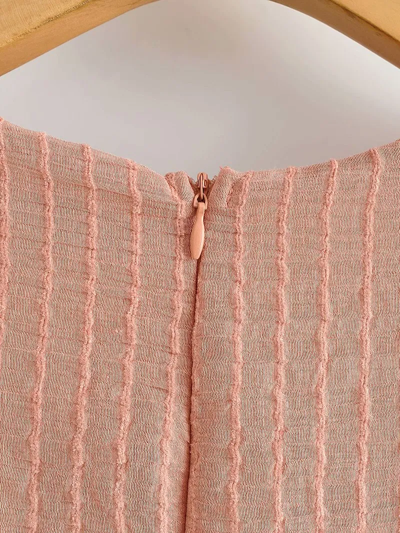 V-neck Lace-up Ruffled Lantern Sleeve Mini Dresses