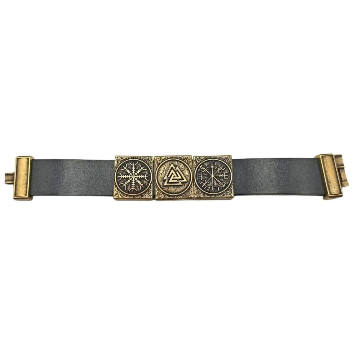 Viking rune leather bracelet