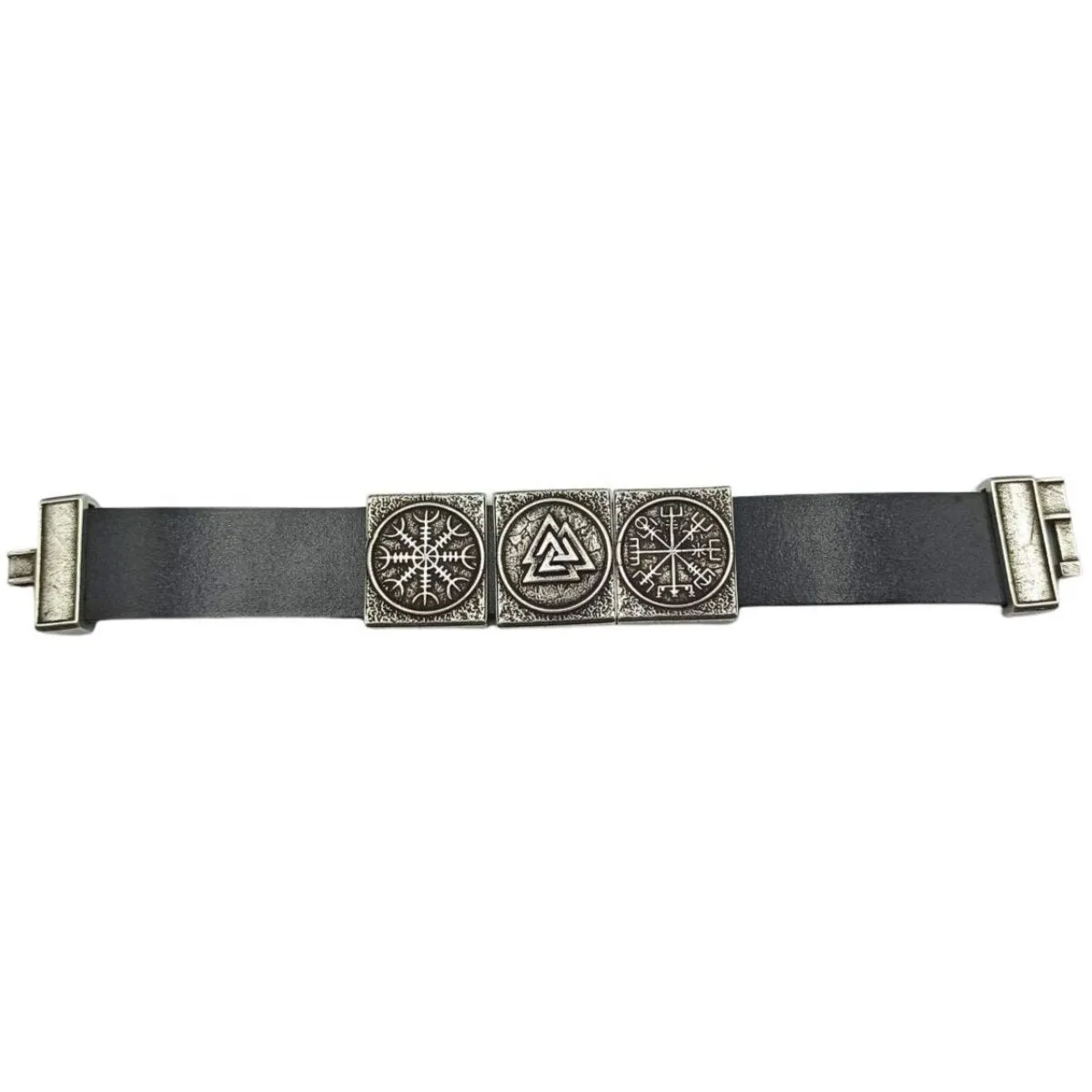 Viking rune leather bracelet