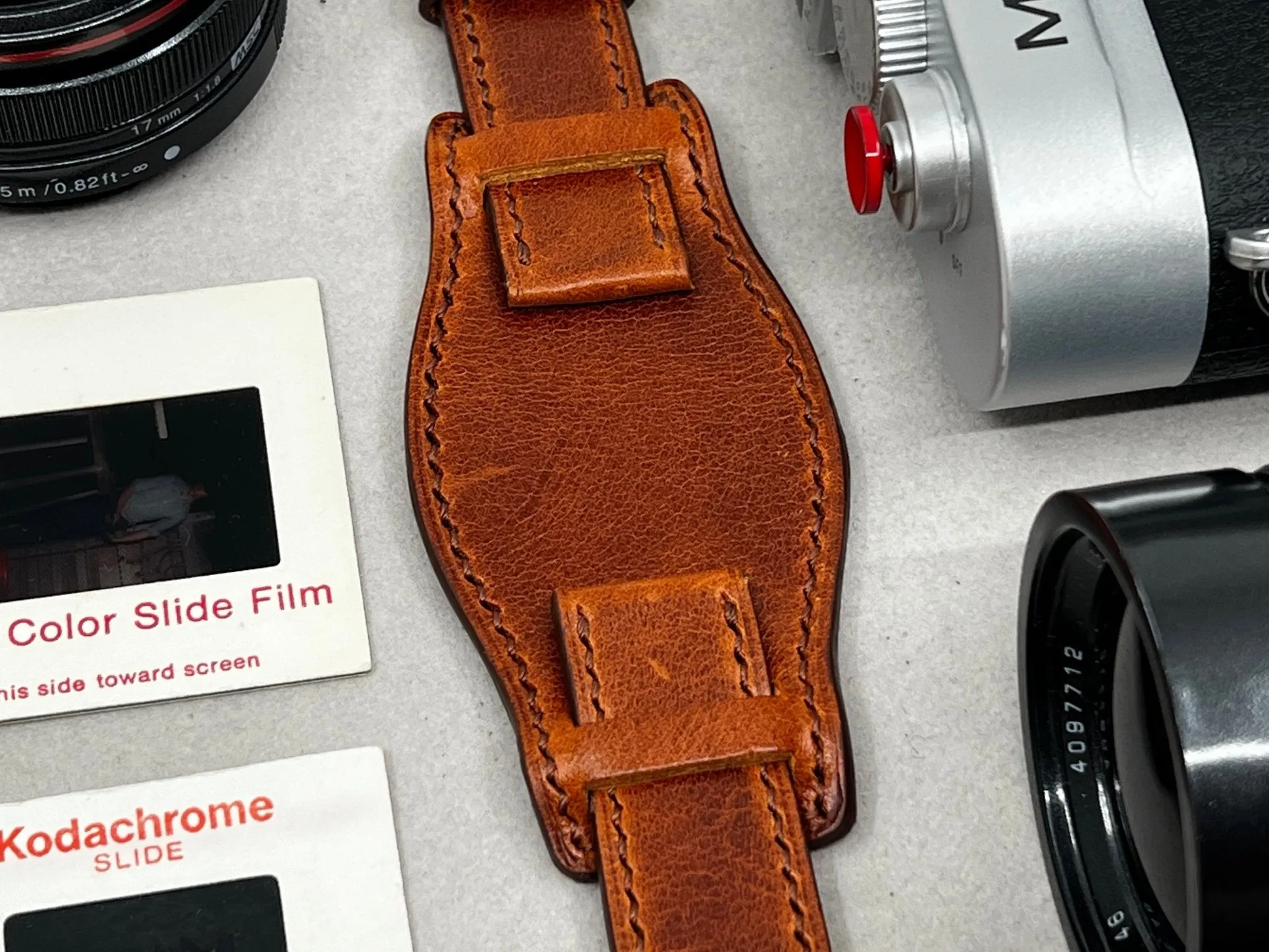 Vintage Brown Leather Watch Strap 19mm 20mm 21mm 22mm with Cuff base, Leather Bund Strap, Handmade Watch Band, Birthday or Anniversary Gift Ideas