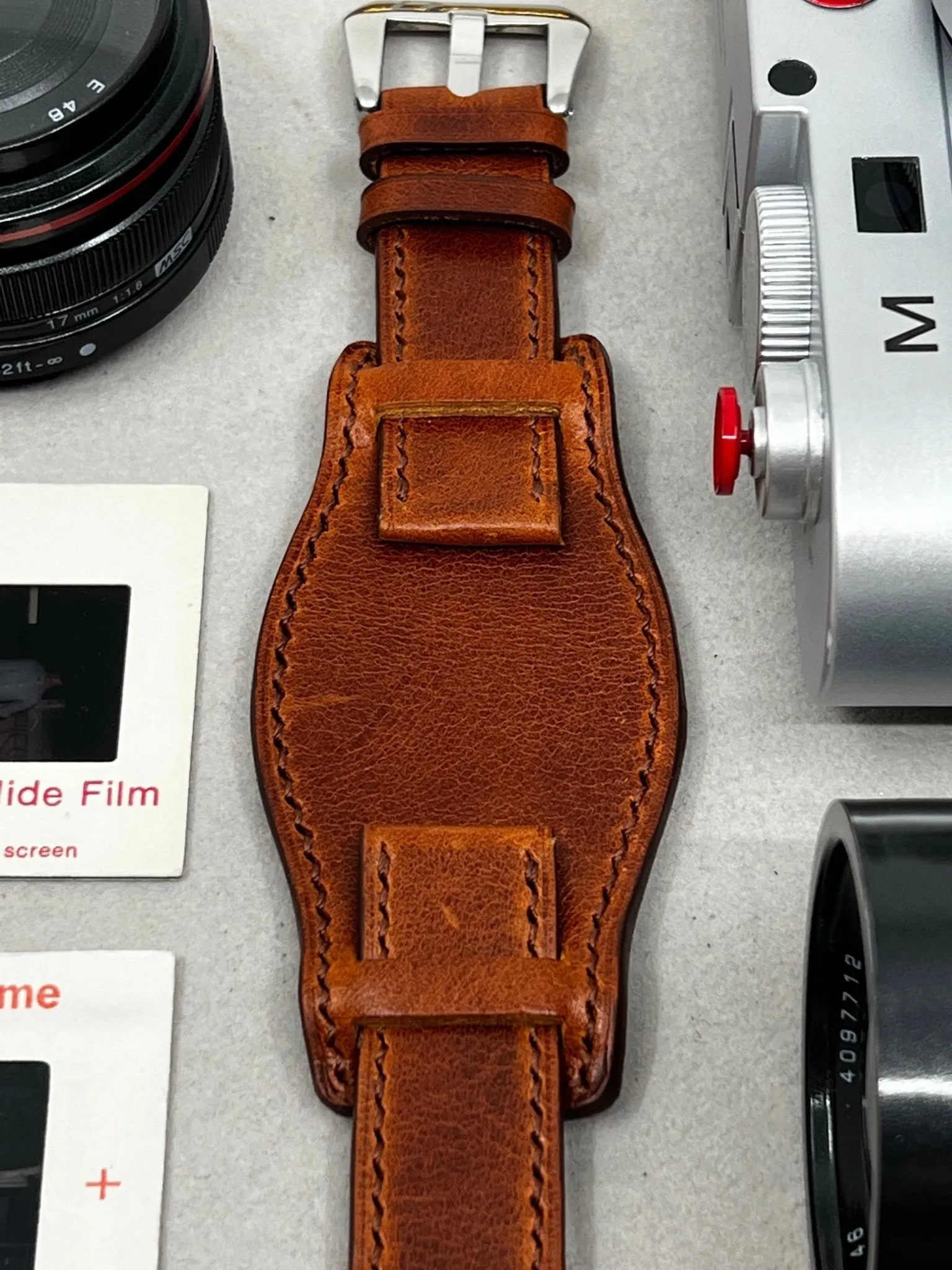 Vintage Brown Leather Watch Strap 19mm 20mm 21mm 22mm with Cuff base, Leather Bund Strap, Handmade Watch Band, Birthday or Anniversary Gift Ideas