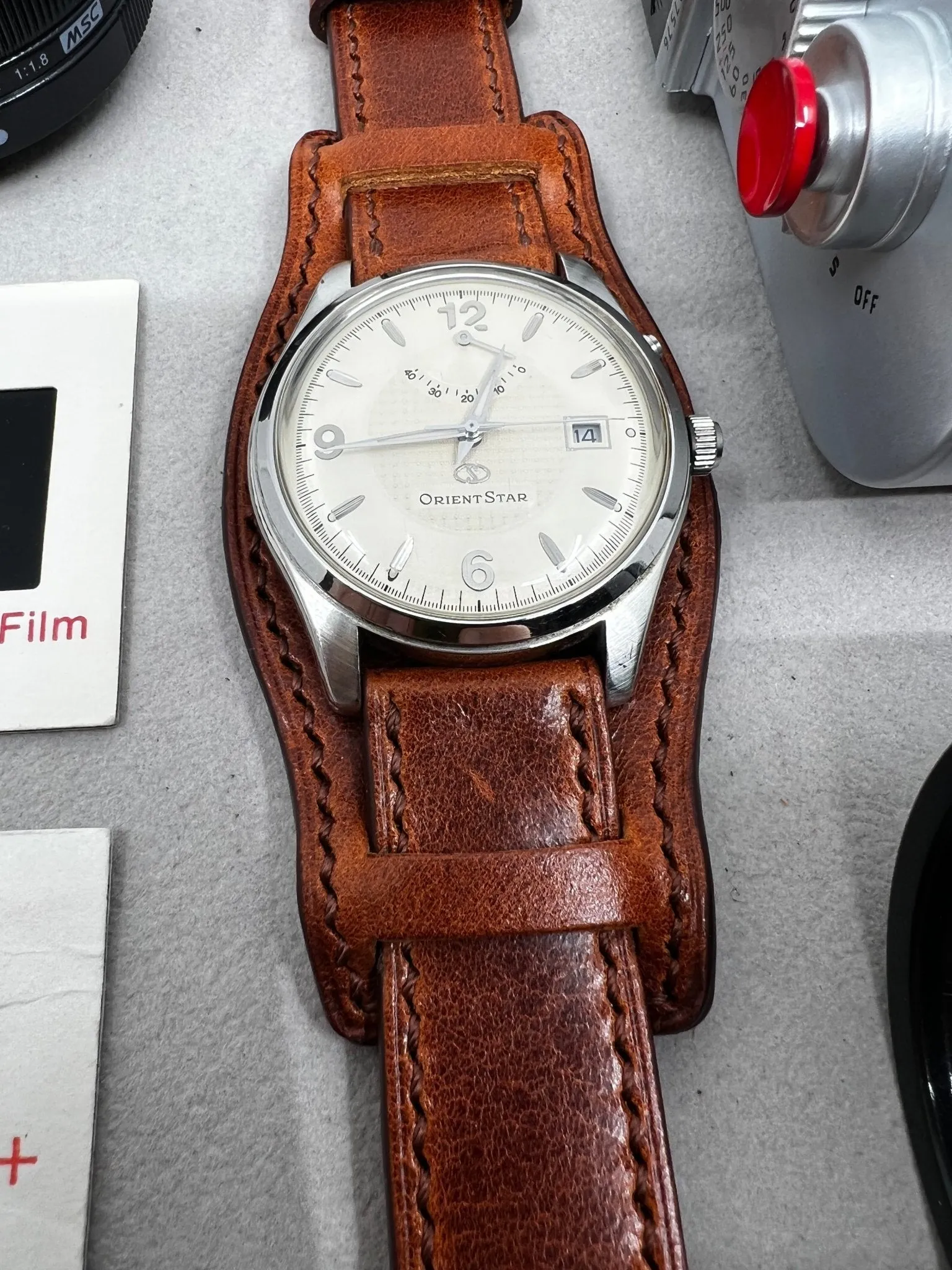 Vintage Brown Leather Watch Strap 19mm 20mm 21mm 22mm with Cuff base, Leather Bund Strap, Handmade Watch Band, Birthday or Anniversary Gift Ideas