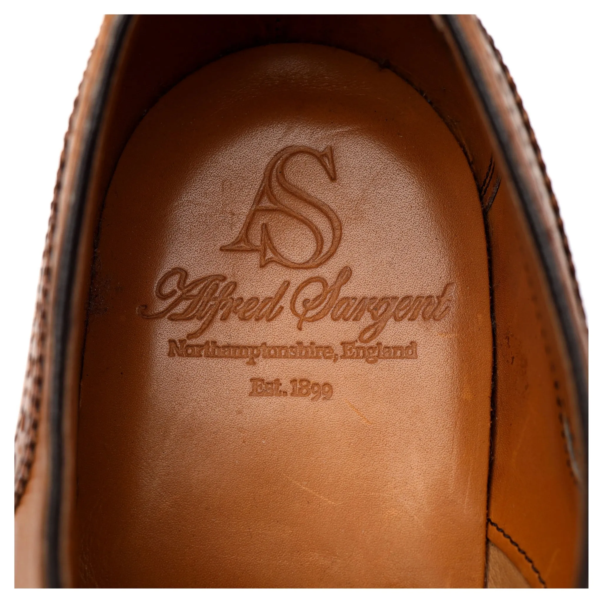 'Walter' Tan Brown Leather Oxford Brogue UK 8.5