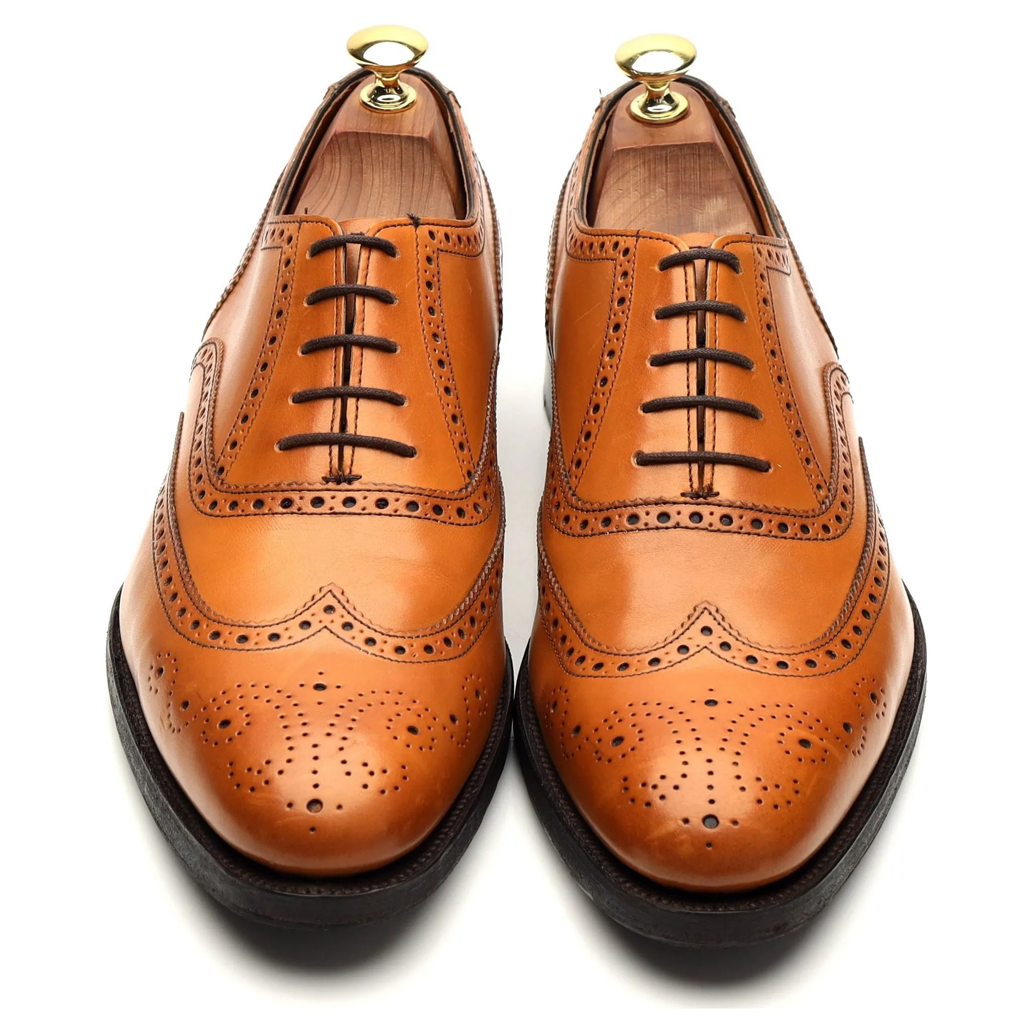 'Walter' Tan Brown Leather Oxford Brogue UK 8.5
