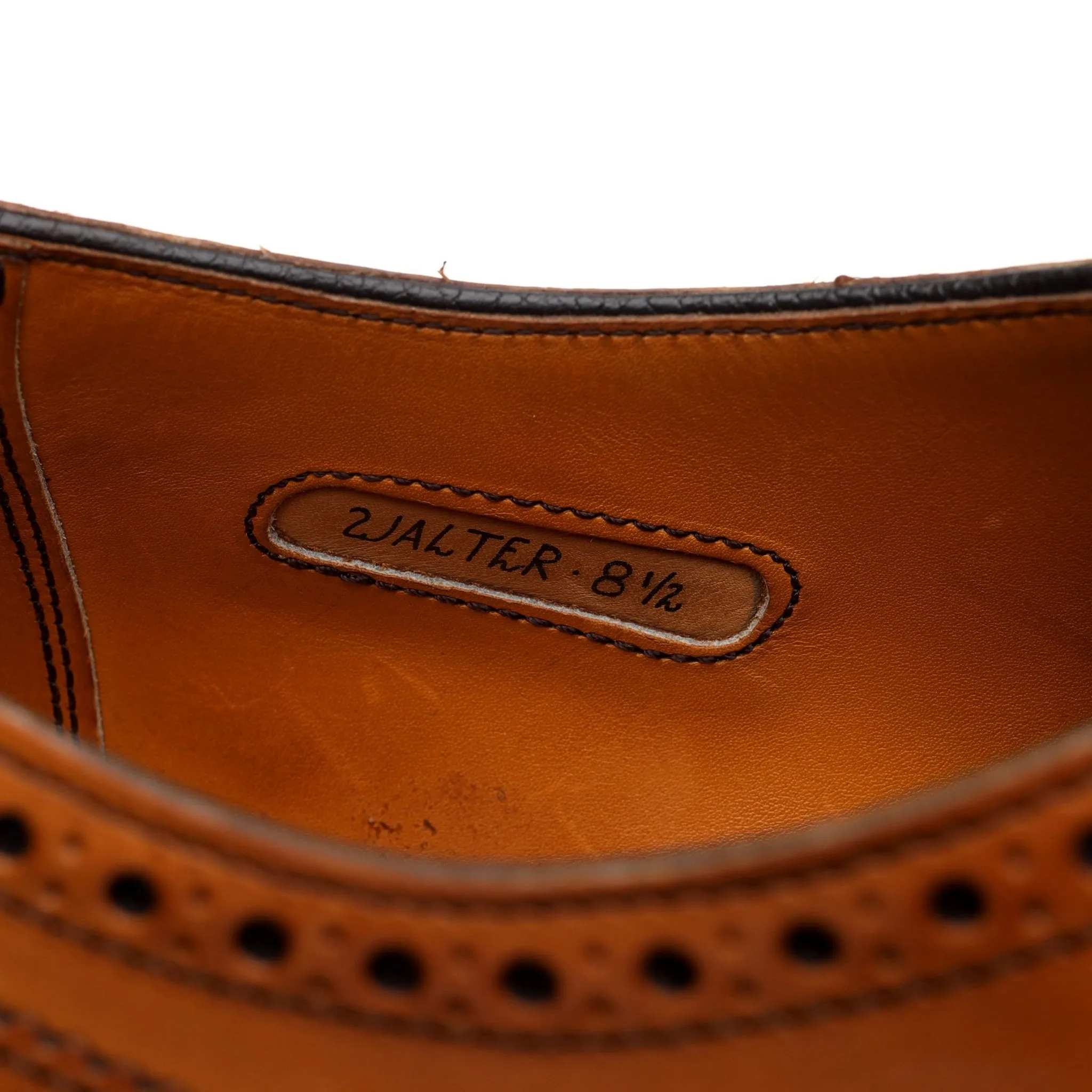 'Walter' Tan Brown Leather Oxford Brogue UK 8.5