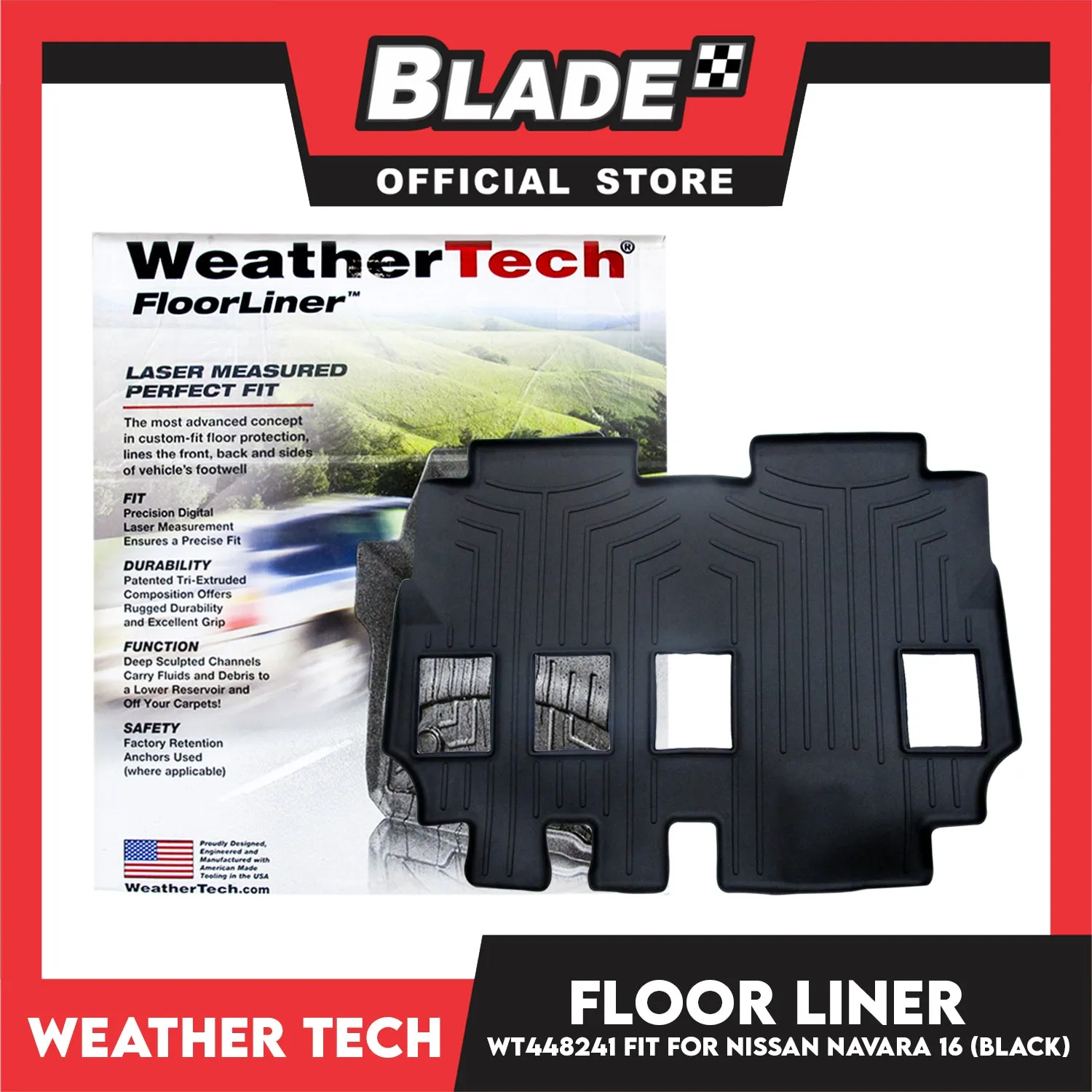WeatherTech Floor Liner WT448241 (Black) Fit for Nissan Navara 2016
