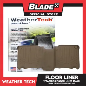 WeatherTech Rear Floor Liner WT451003 2nd Row (Tan) Fit for Toyota Fortuner 2007-13