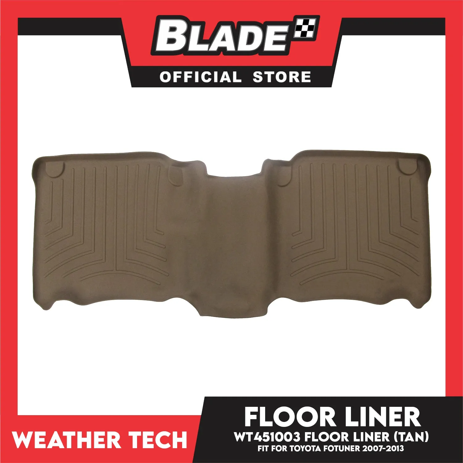 WeatherTech Rear Floor Liner WT451003 2nd Row (Tan) Fit for Toyota Fortuner 2007-13
