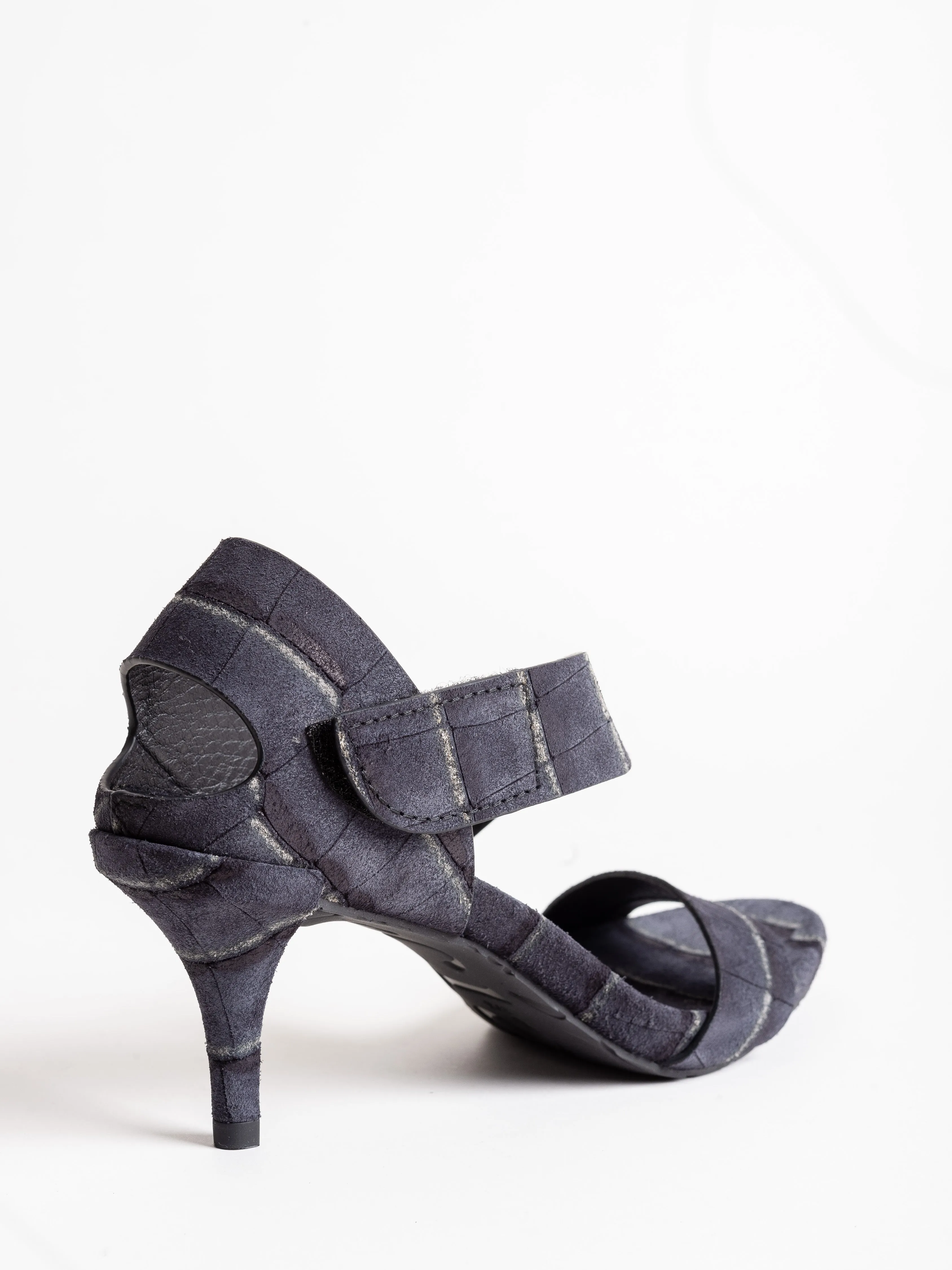 west heel - black castoro croc