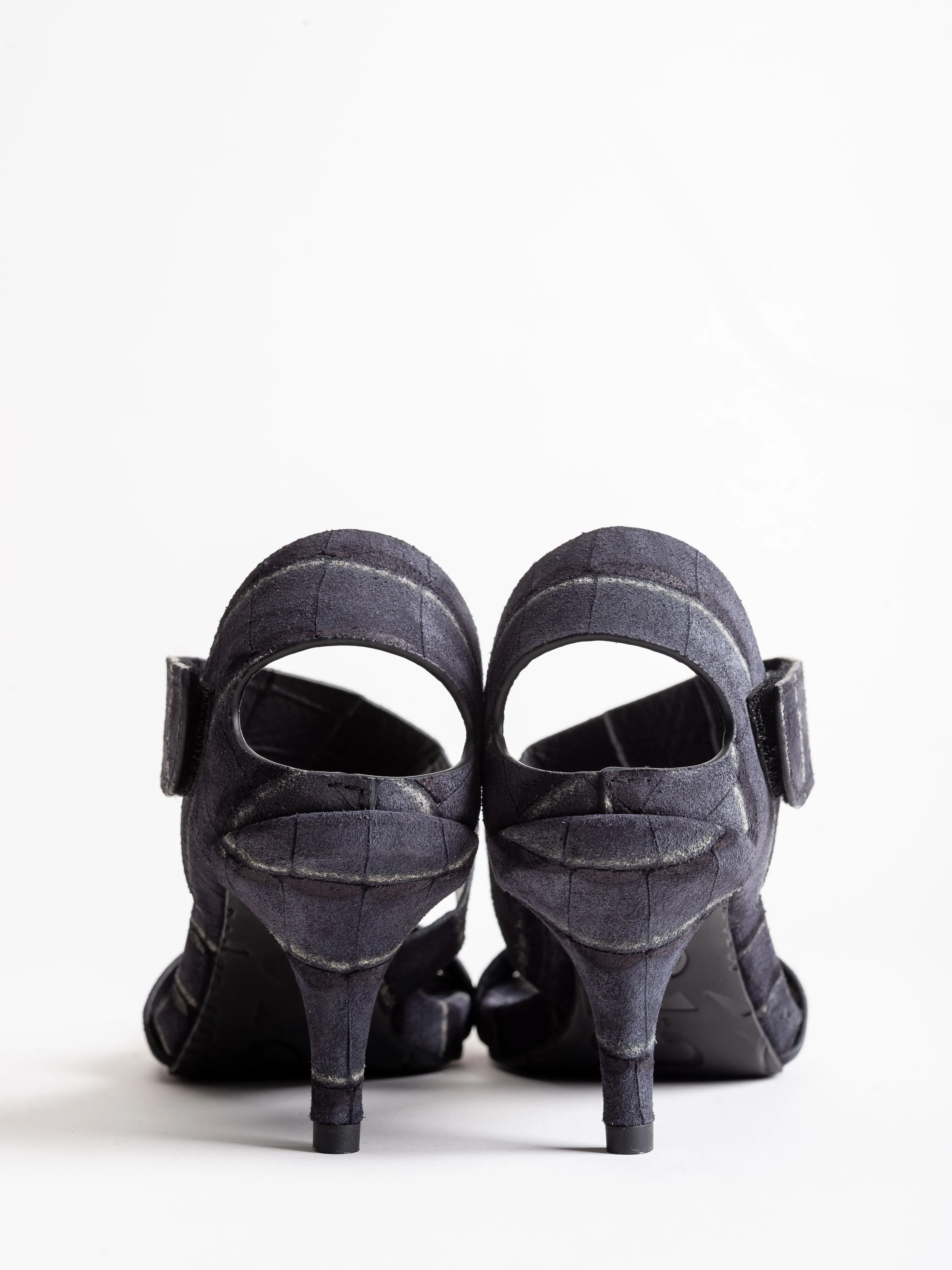 west heel - black castoro croc