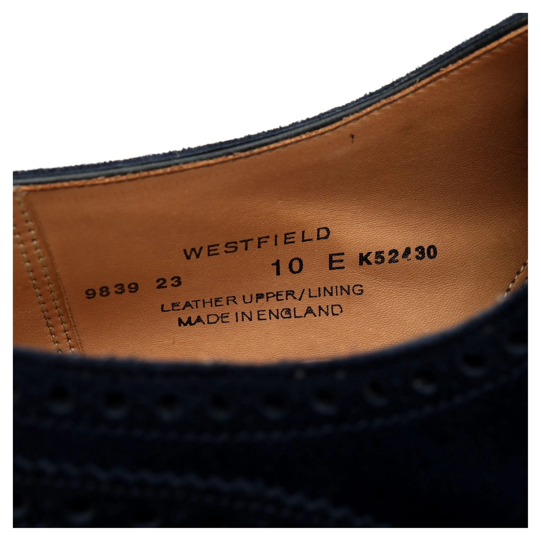 'Westfield' Navy Blue Suede Oxford Brogue UK 10 E