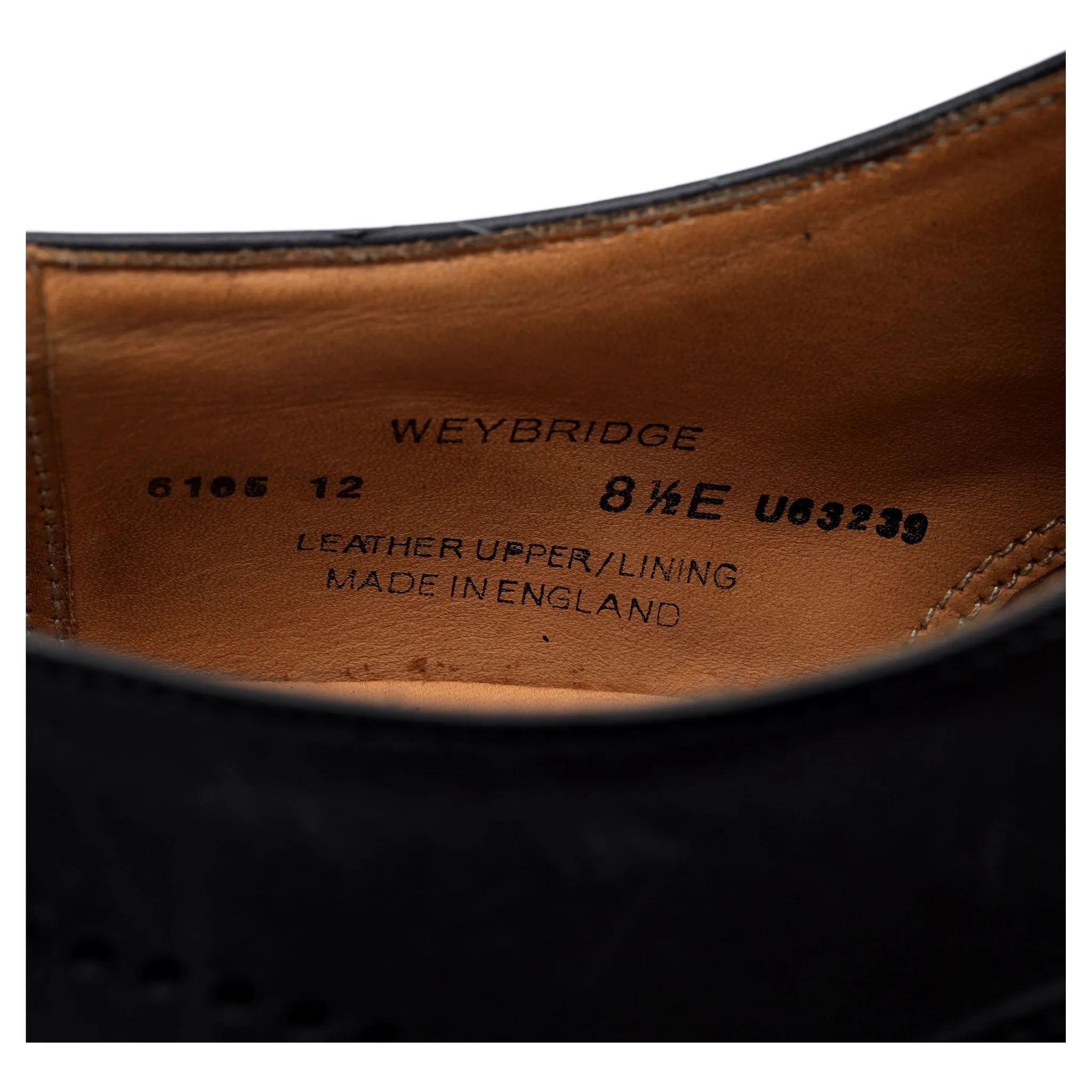 'Weybridge' Black Leather Oxford Brogue UK 8.5 E