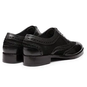 Wingtip Brogue Oxford- Black Suede