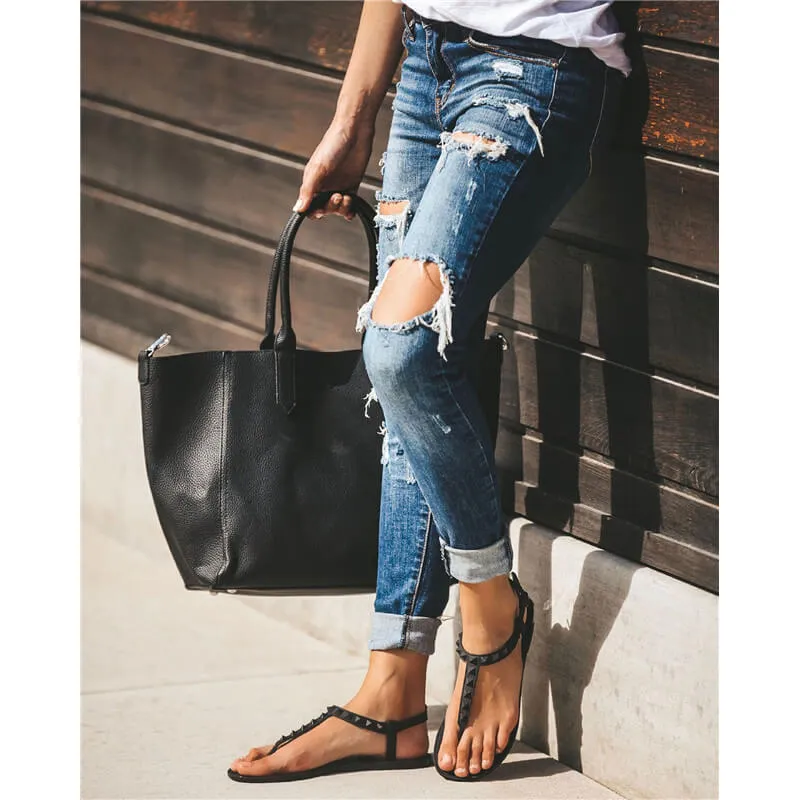 Women Casual Mid Waist Skinny Ripped Jeans Denim Pencil Pants