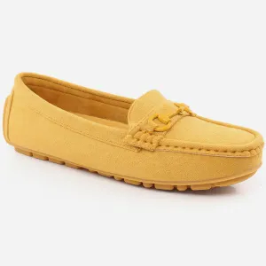 Women "Beaten" Suede Round Toe Flat Moccasins
