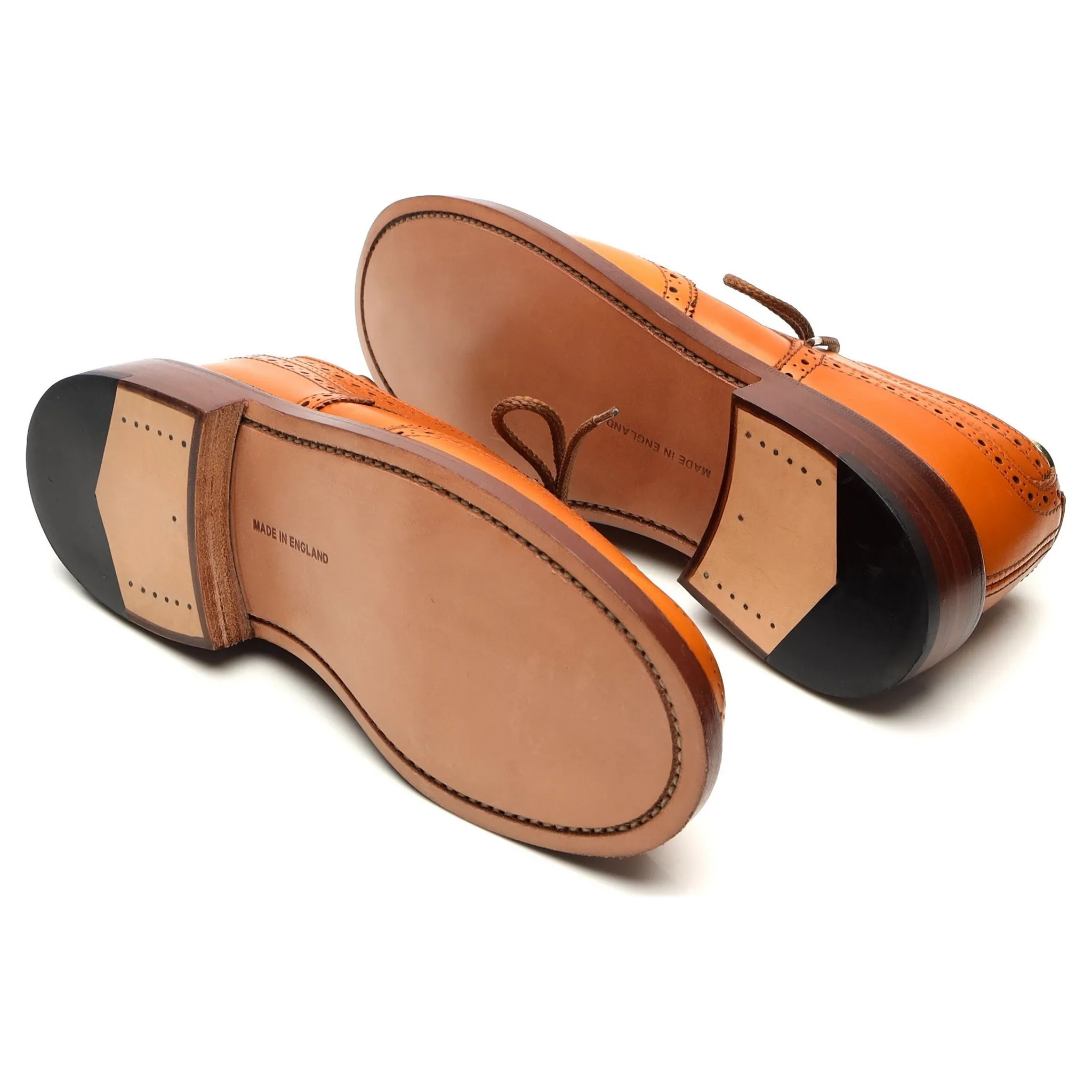 Women's 'Anne' Tan Brown Leather Derby Brogues UK 3.5