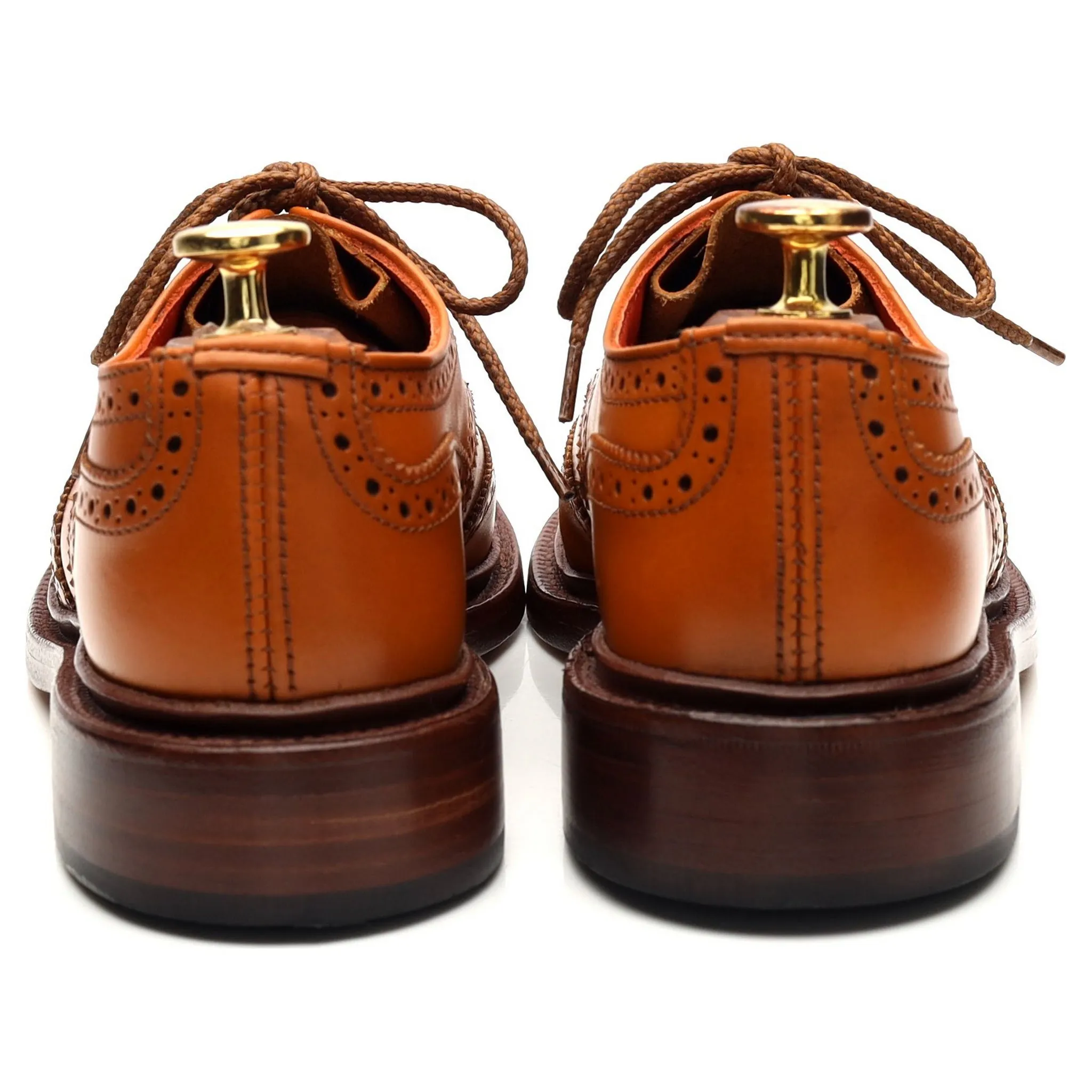 Women's 'Anne' Tan Brown Leather Derby Brogues UK 3.5