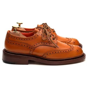 Women's 'Anne' Tan Brown Leather Derby Brogues UK 3.5
