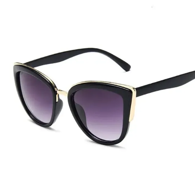 WOMEN'S CAT-EYE SUNGLASSES, ROUND, RETRO STYLE.