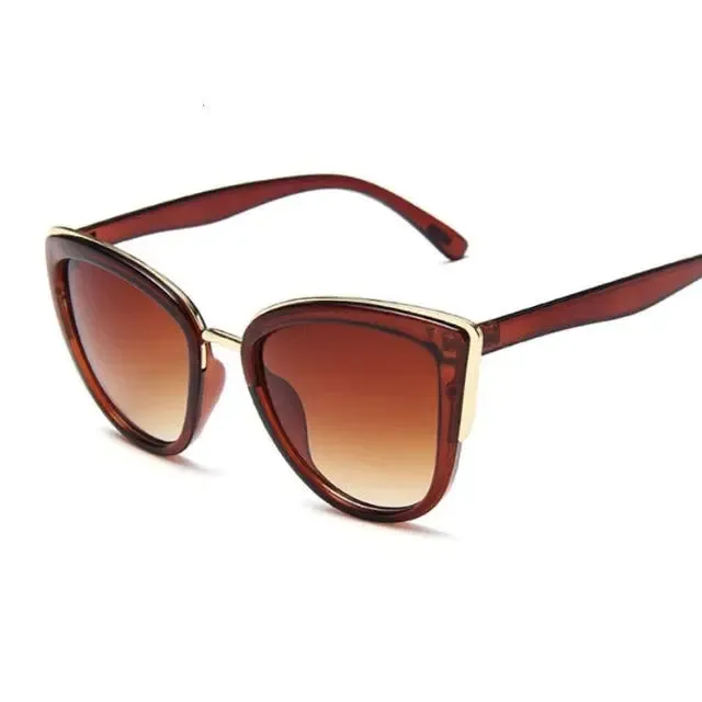 WOMEN'S CAT-EYE SUNGLASSES, ROUND, RETRO STYLE.