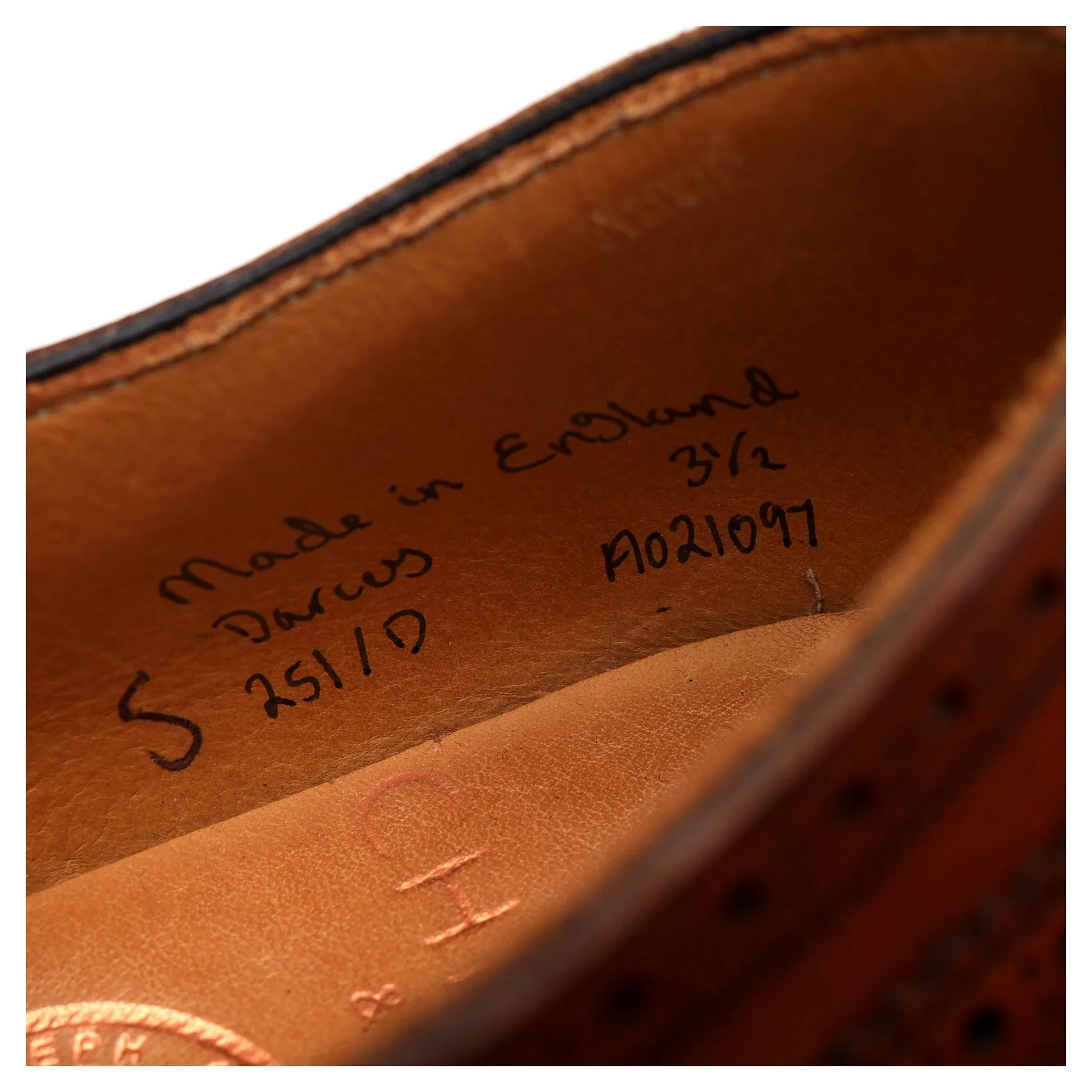 Women's 'Darcey' Tan Brown Leather Oxford Brogues UK 3.5 D
