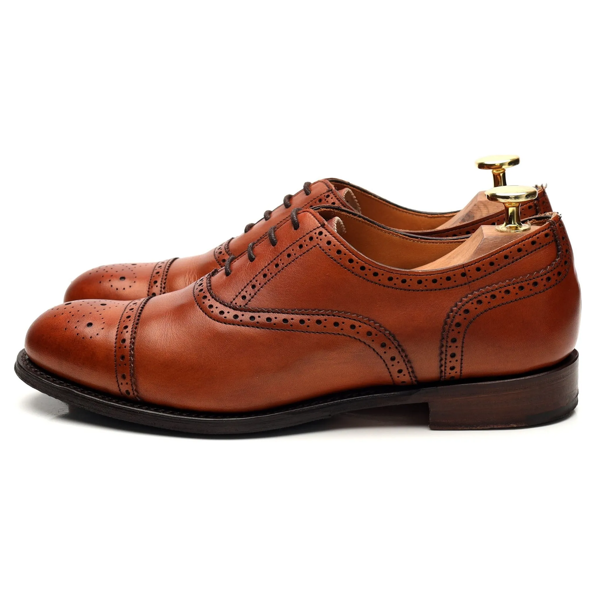 Women's 'Darcey' Tan Brown Leather Oxford Brogues UK 3.5 D