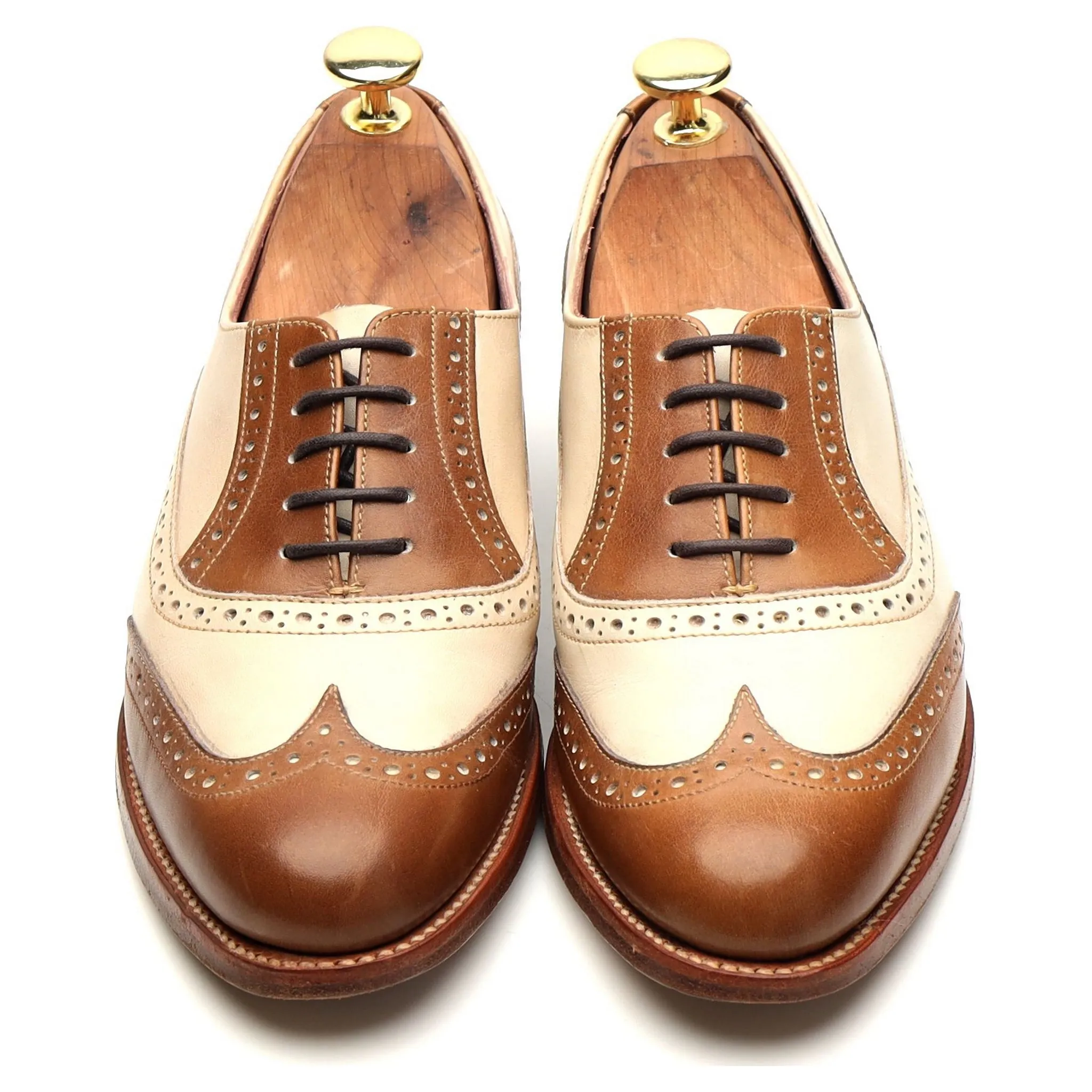Women's 'Freya' Brown and Beige Leather Oxford UK 4 D