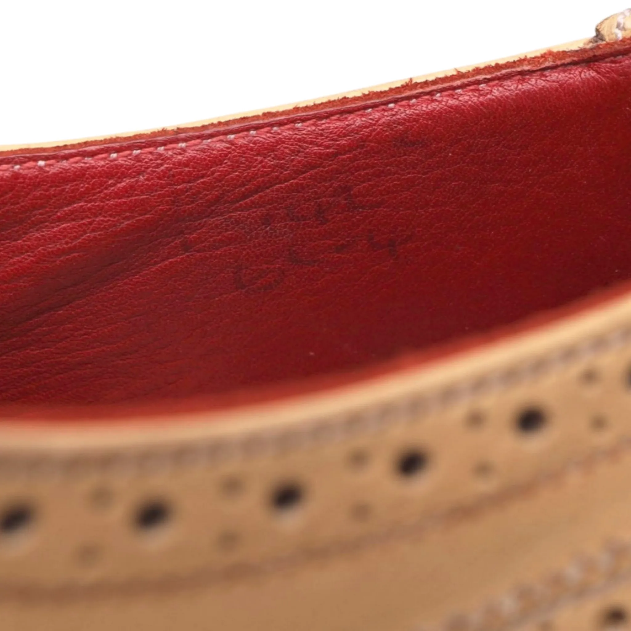 Women's Light Tan Leather Derby Brogue UK 6.5