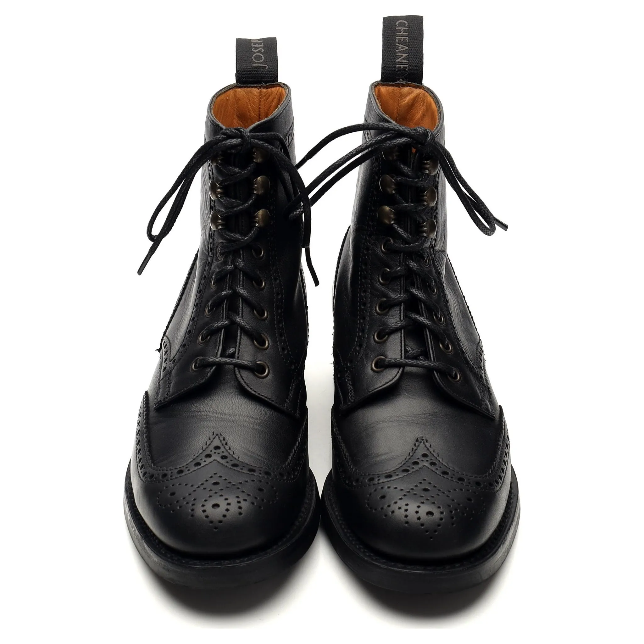 Women's 'Olivia' Black Leather Brogue Boots UK 4 D