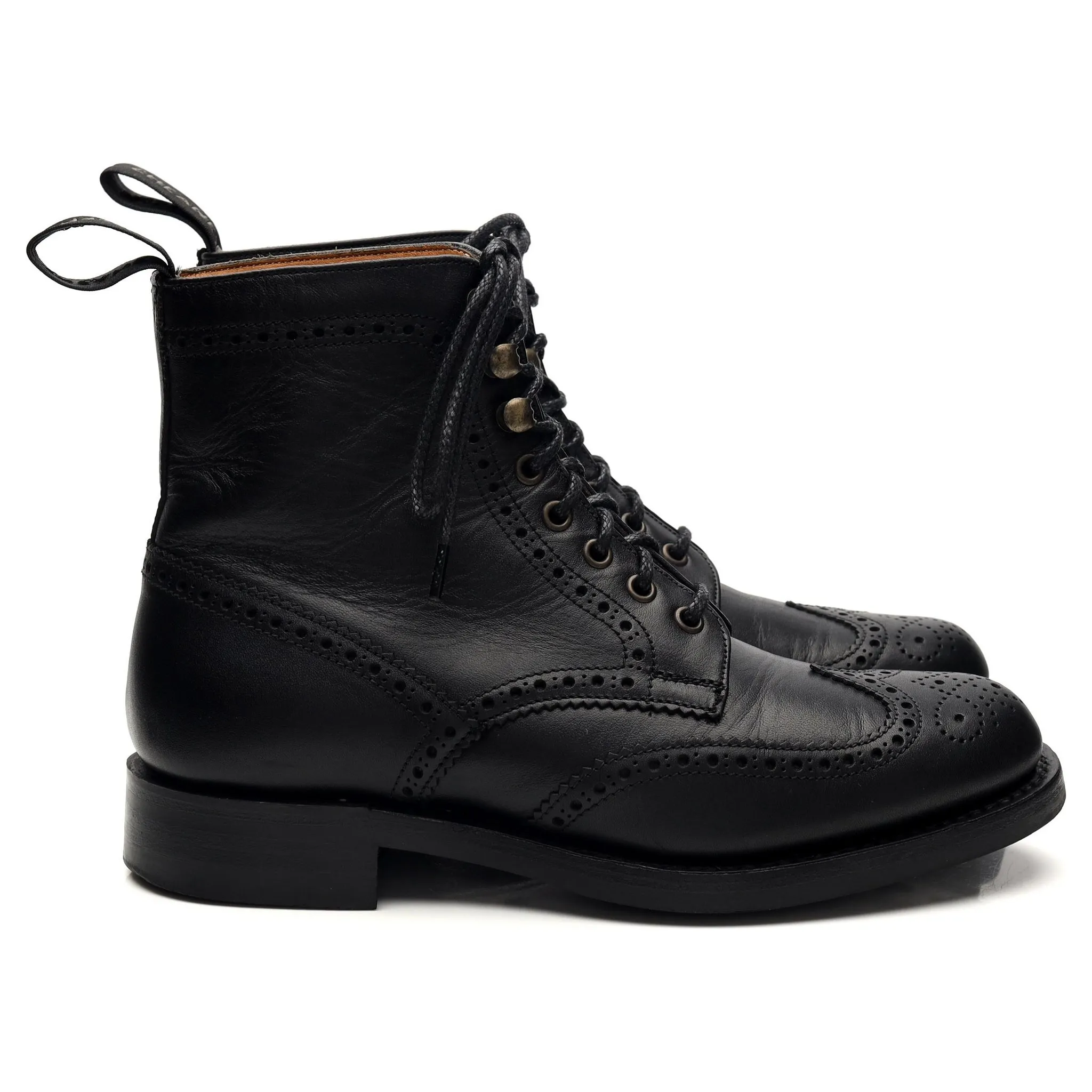 Women's 'Olivia' Black Leather Brogue Boots UK 4 D