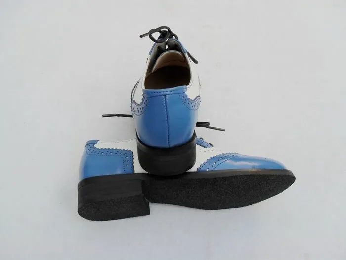 Women's Sky Blue &amp; White Oxford Brogues
