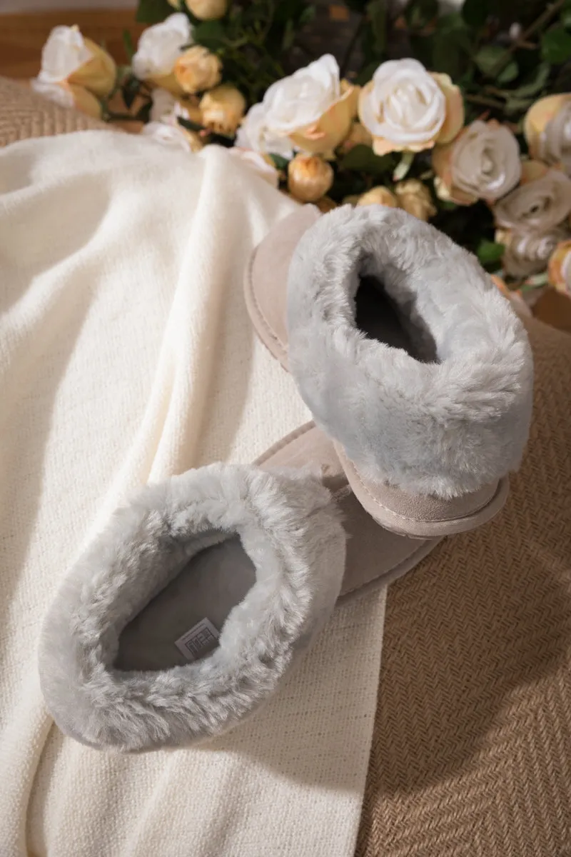 Wool Lined Suede Tasman Slipper Loafer - Grey