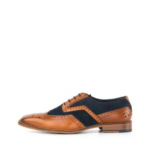 XAVIER TAN AND NAVY OXFORD BROGUE