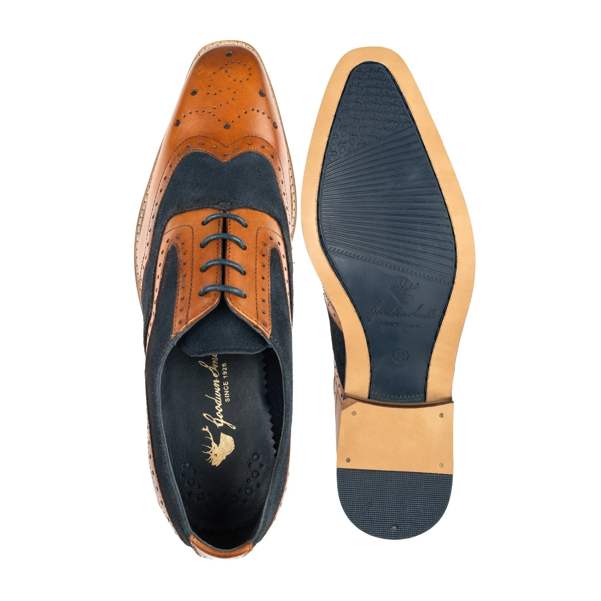 XAVIER TAN AND NAVY OXFORD BROGUE