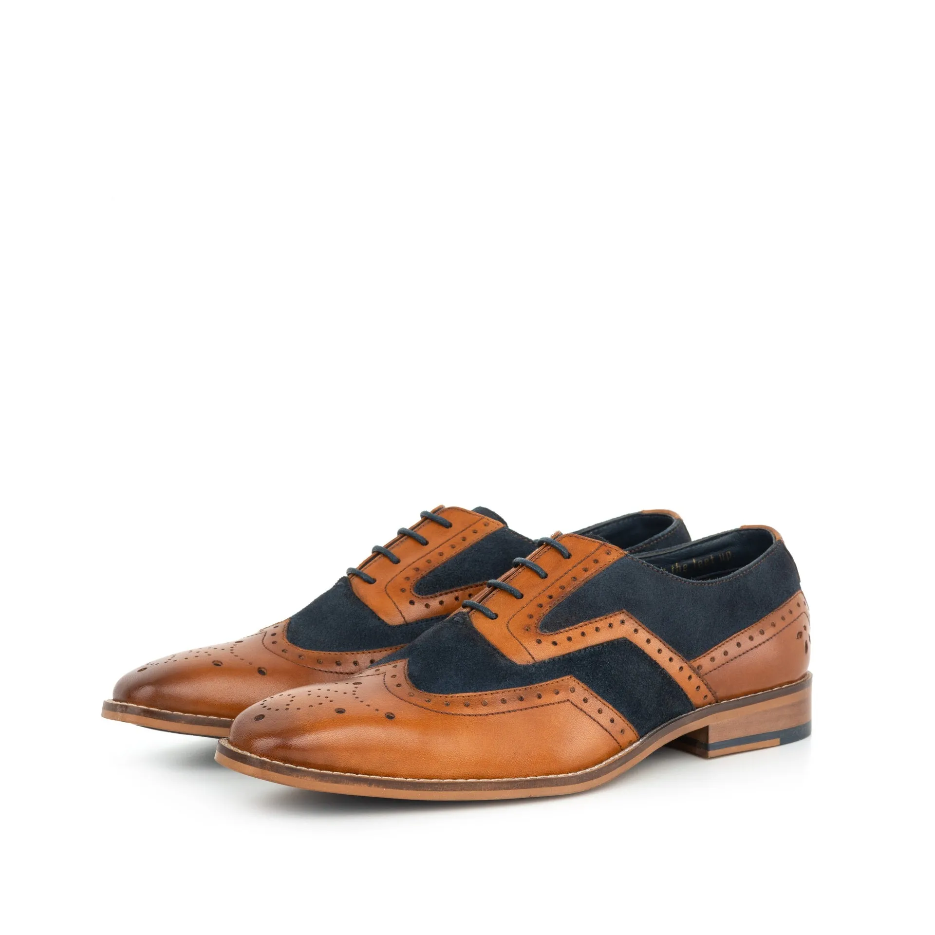 XAVIER TAN AND NAVY OXFORD BROGUE