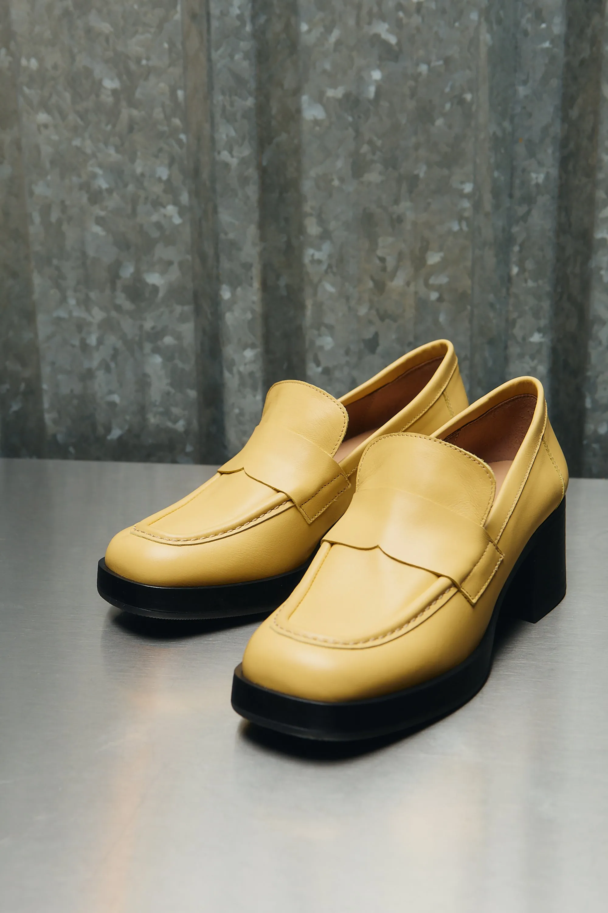 Yellow Heel Moccasins