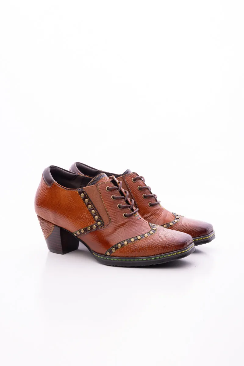 Zoie Maze Embossed Studded Leather Oxford