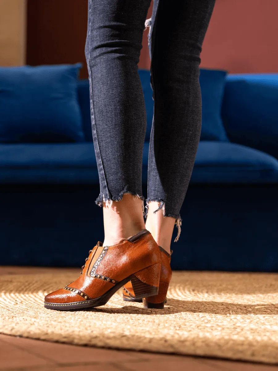 Zoie Maze Embossed Studded Leather Oxford